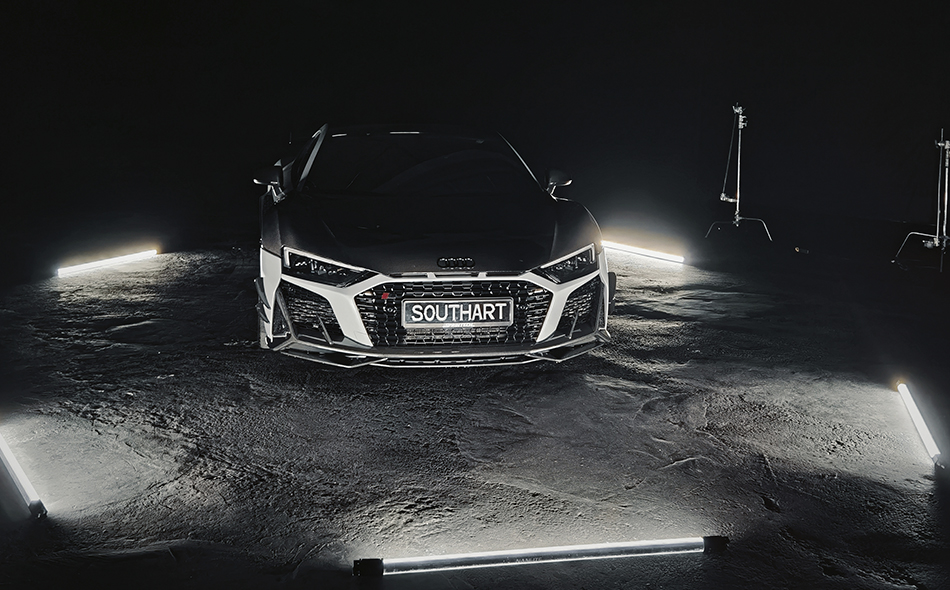 Автомобільна зйомка для South Art: преміальний тюнінг Audi R8 у знімальному павільйоні