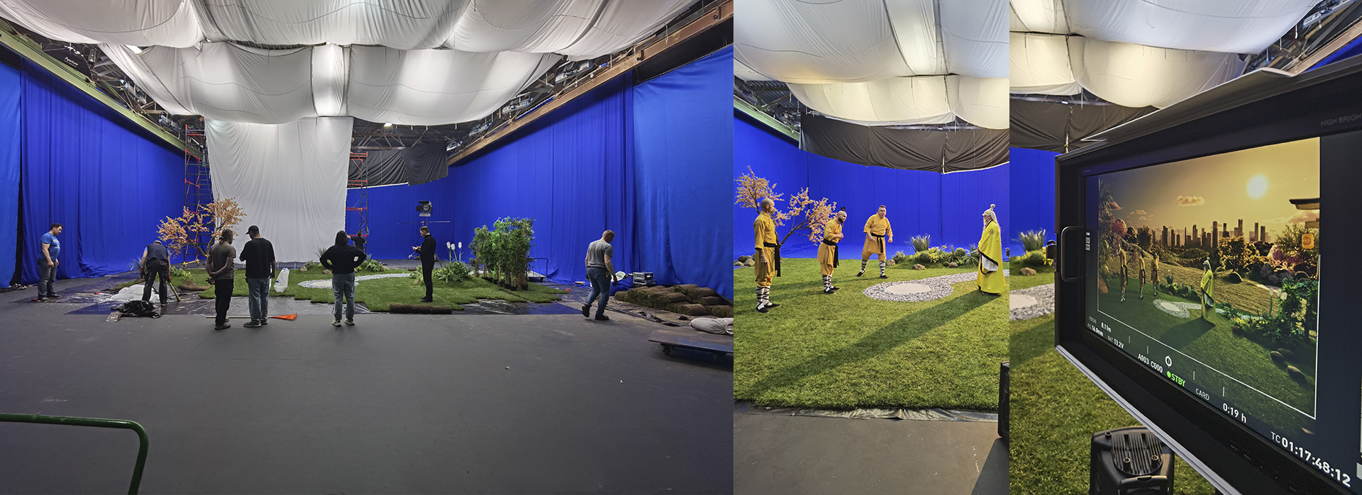 Великий chroma key для масштабних зйомок оренда Київ | Blue chroma key студія оренда для зйомок Київ