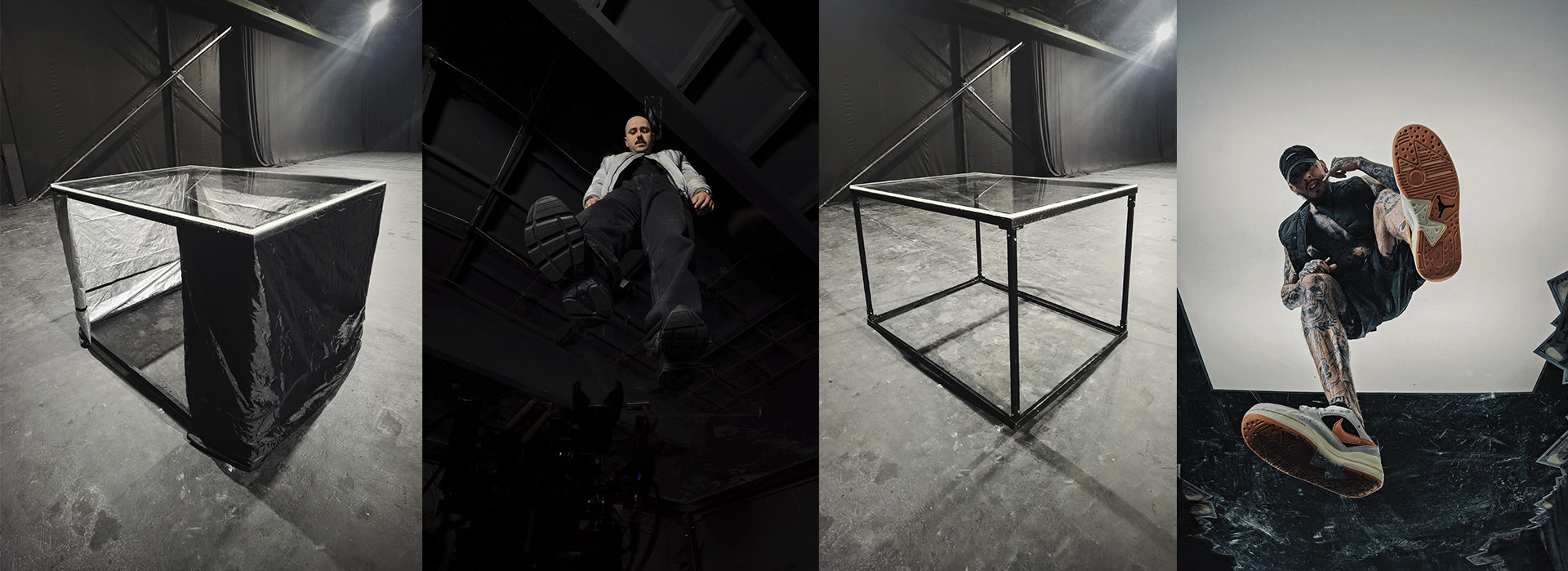 Plexiglass platform | Платформа для зйомки скрізь скло | Оренда скла для зйомок реклами