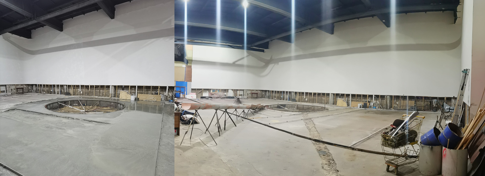 Створення бетонної підлоги для циклорами