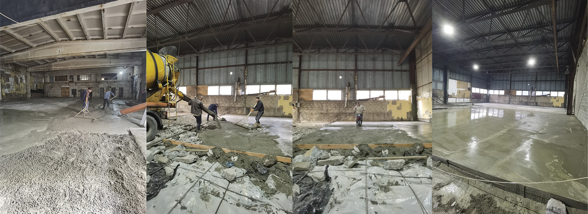 Заливка промислового бетону високої міцності в знімальних павільйонах SP Studio Movie Space
